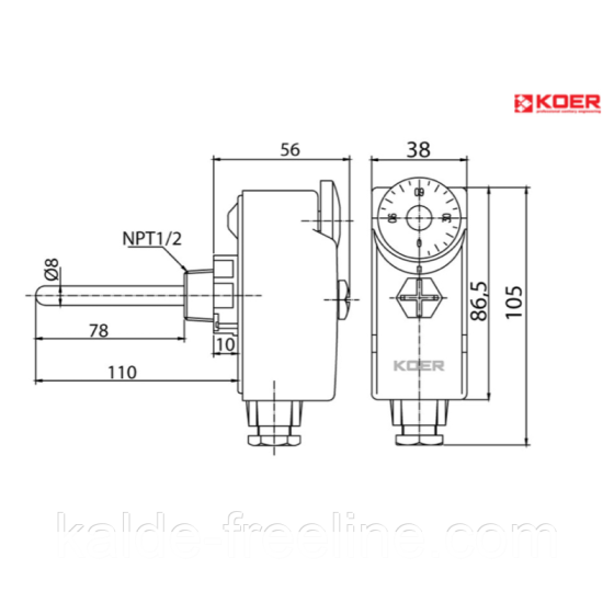 Термостат механічний занурювальний KOER KR.1350 (0…+90*C) Харків
