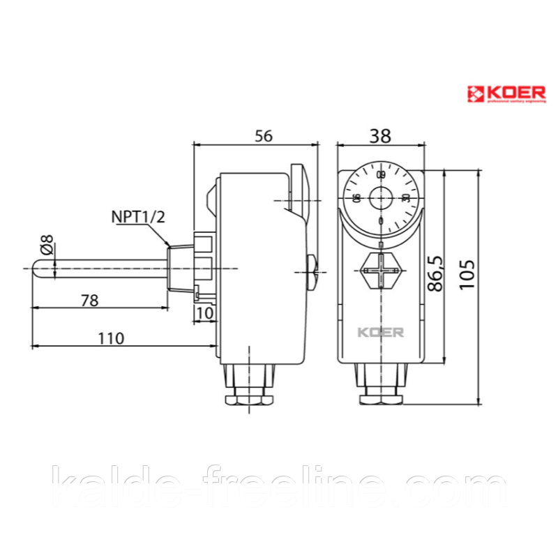 Термостат механічний занурювальний KOER KR.1350 (0…+90*C) Харків - фото 5