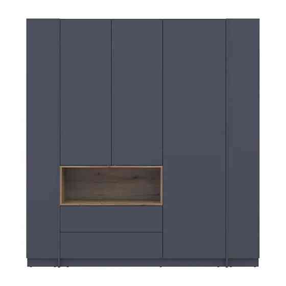 Шкаф для одежды с нишей и этажеркой Doros Дейл Графит/Дуб Эвок 3 ДСП 178х52х220 DRS-011725 (44900337) Львов