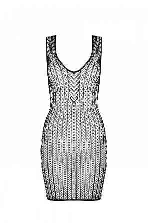 Мінісукня з вертикальним візерунком Passion BS097 One Size, red, плетіння з боків Sex Aura Київ