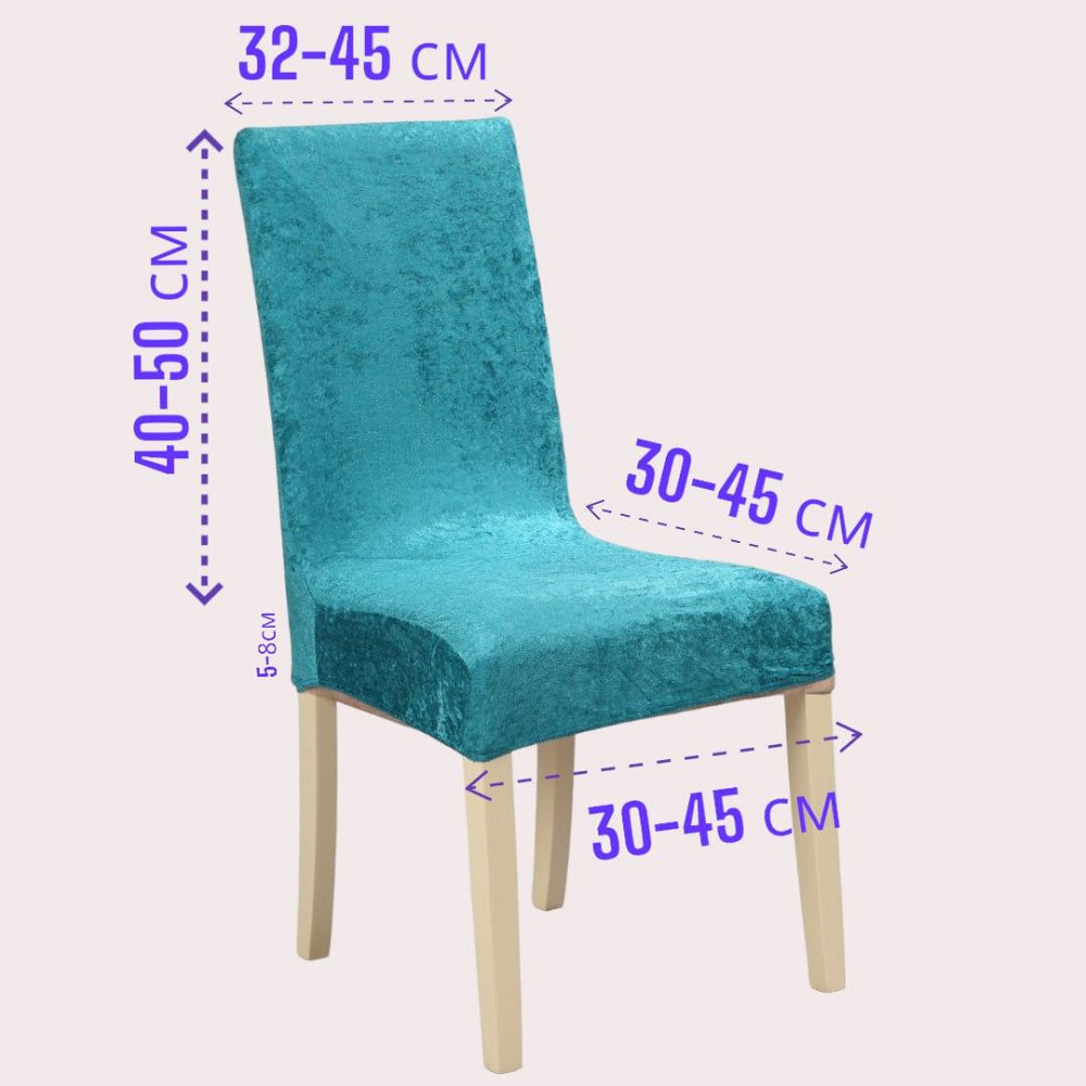 Універсальний натяжний чохол накидка на стілець зі спинкою велюр олива Royan Туреччина 0008 Біла Церква - фото 3