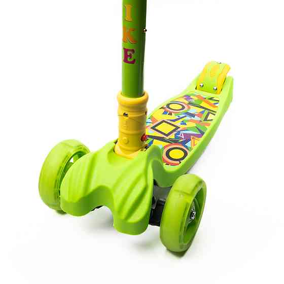 Самокат детский трехколесный складной iTrike Maxi JR 3-060-11-GR с подсветкой колес Салатовый Каменец-Подольский