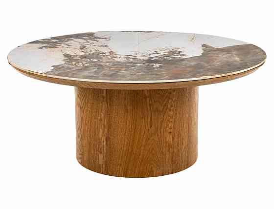 Журнальний столик RONDO білий PANDORO/дуб д.80*35 Днепр