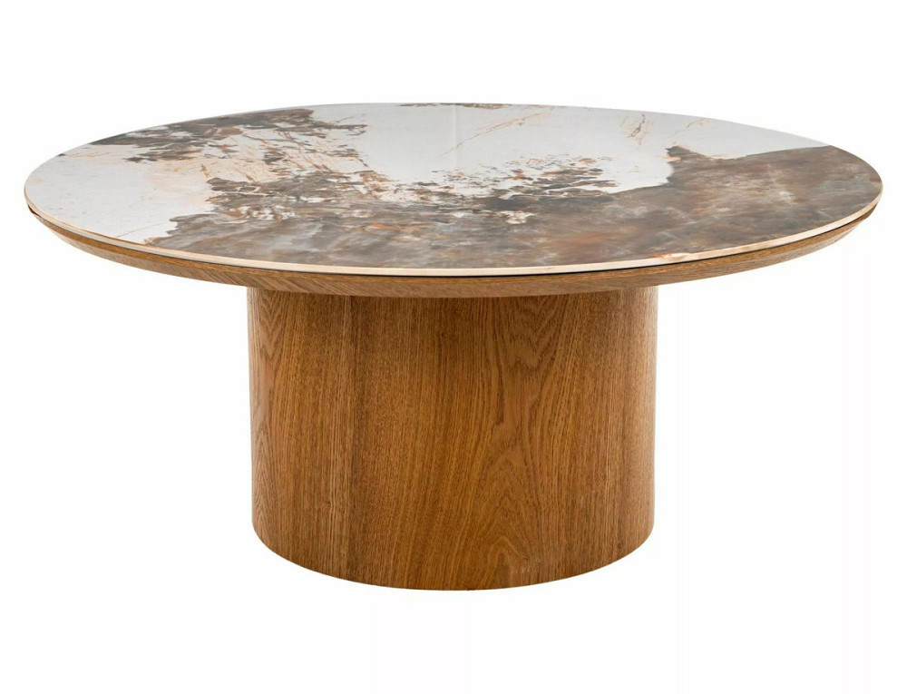 Журнальний столик RONDO білий PANDORO/дуб д.80*35 Днепр - изображение 1