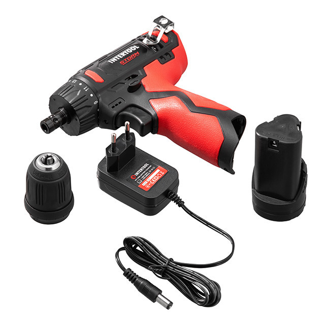 Дриль-шурупокрут акумуляторний, 12 В, 30 Nm, 0-350/0-1300 об/хв, патрон 0,8-10 мм, 2,0 Аг, знімний патрон INTERTOOL WT-0318 Київ - фото 9