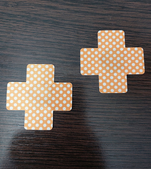 Наклейки на груди Хрести 65 мм помаранчевий Київ - фото 1