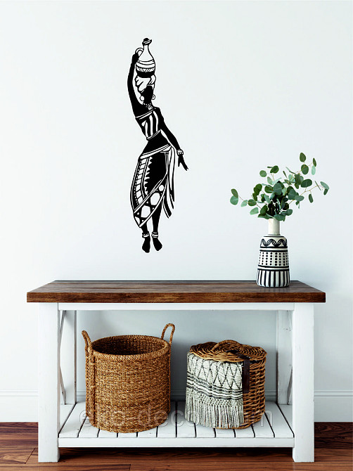 Декоративное настенное Панно «Девушка с кувшином» Декор на стену 110*31 см, Черный Киев - изображение 7