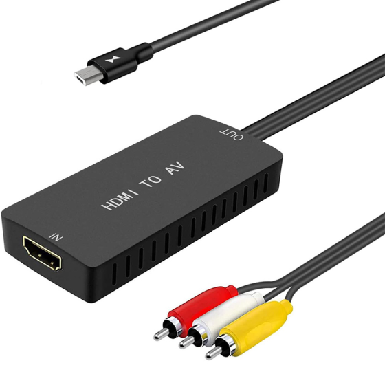 Конвертер HDMI на AV (RCA) Full HD 1080P: Адаптер для Smart TV Stick, Roku, PS4, Xbox до старих ТБ, USB-живлення, Чорний Київ