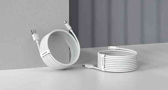 Кабель Baseus Simple Wisdom Data Cable Kit USB to iP 2.4A (2PCS/Set) 1.5m White Киев