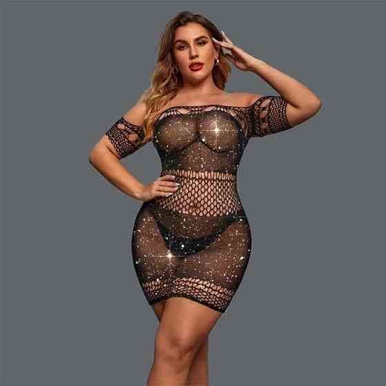 Сексуальное мини-платье с короткими рукавами и стразами M-L-XL Винница