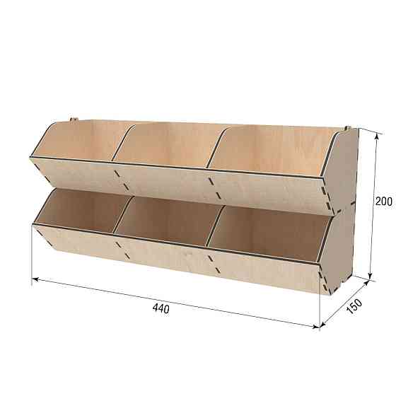 Диспенсер EKOSTAR из фанеры 6 ячеек 440х150х200 Киев