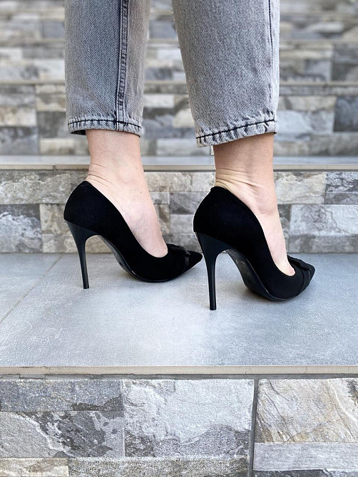 Comer Туфлі жіночі COMER чорні еко-замша каблук 10см 37р.-24см 39р.-25см (3344) Коломыя - изображение 4