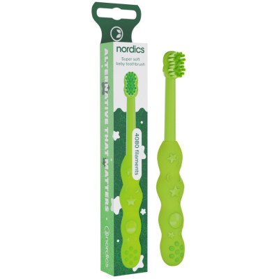 Детская зубная щетка Nordics Baby 4080 Soft зеленая (3800501908235) Винница - изображение 1