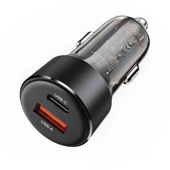 Автомобільний зарядний пристрій ACEFAST B12 60W (USB-A+USB-C) dual-port car charger Black Одеса