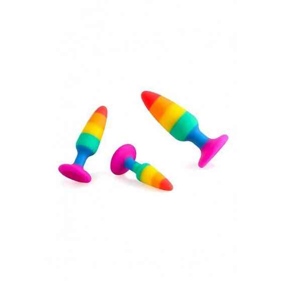 Силиконовая анальная пробка Wooomy Hiperloo Silicone Rainbow Plug S, диаметр 2,4 см, длина 9 см Sex Aura Киев