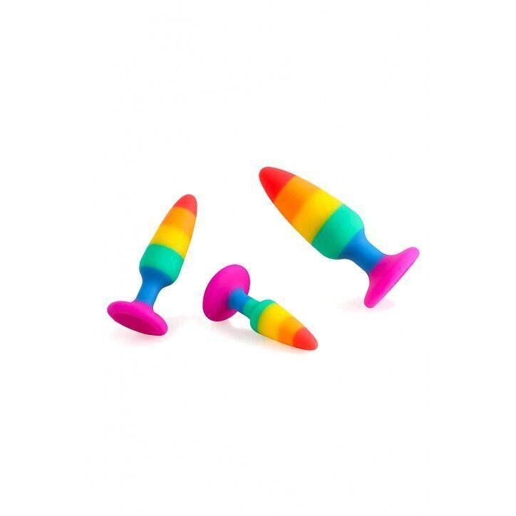 Силиконовая анальная пробка Wooomy Hiperloo Silicone Rainbow Plug S, диаметр 2,4 см, длина 9 см Sex Aura Киев - изображение 5