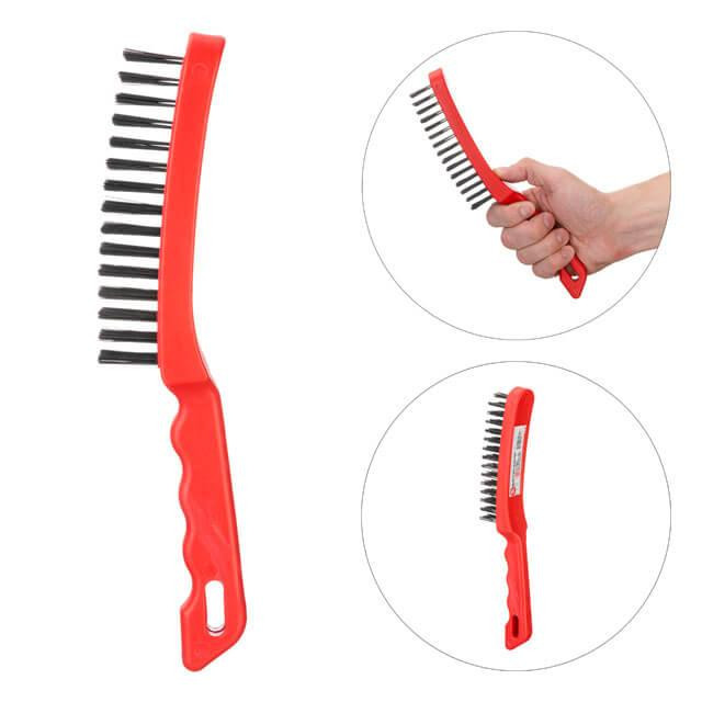 Щітка ручна, 4-рядна, пластиковий корпус, cталевий дріт INTERTOOL BT-0007 Київ - фото 3