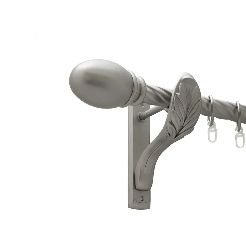 Карниз Orvit Белуно металевий однорядний ретро скручена труба кільце металеве Сатин 25 мм 240 см (00-00021861) Львов - изображение 1