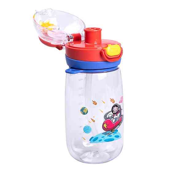 Пляшка для води дитяча 550 мл з ремінцем і трубочкою для спорту та школи HP-14-45R Київ