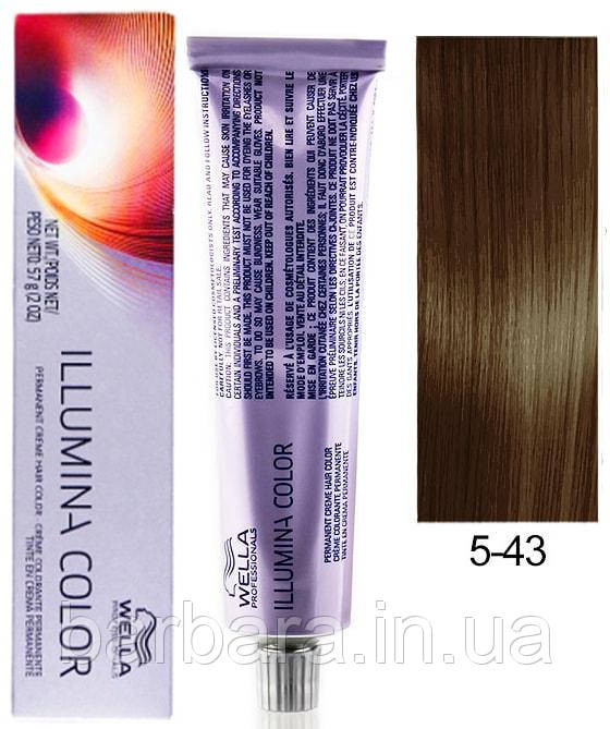 Краска для волос  Wella Illumina Сolor 5/43  красно-золотистый Киев - изображение 1