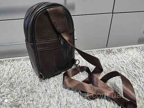 Мужская нагрудная сумка через плечо из натуральной кожи ST Leather Киев