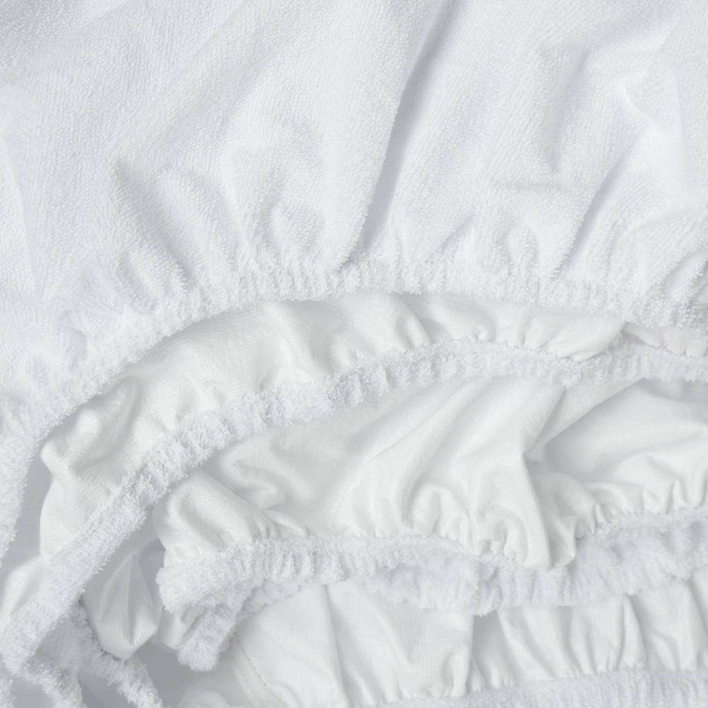 Наматрацник махровий непромокальний двоспальний Aqua Stop 100% бавовна 180х200х30см (Білий) Суми - фото 5