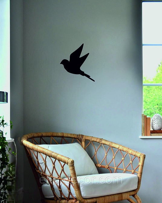 Декоративное настенное Панно «Птичка» Декор на стену(цена за 1шт) 30*27 см, Черный Киев - изображение 1