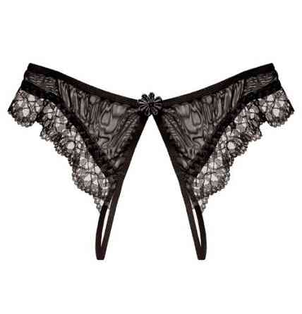 Трусики з розрізом та мереживом 42-46 чорний Київ