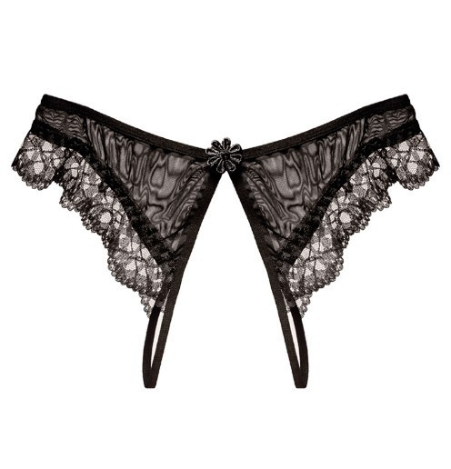 Трусики з розрізом та мереживом 42-46 чорний Київ - фото 4