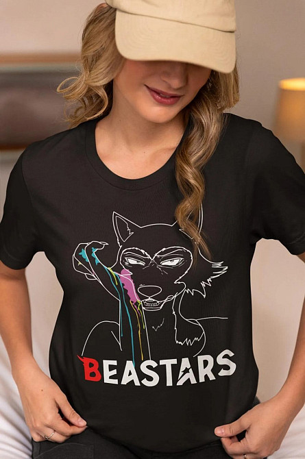 Футболка з аніме принтом Беастарс Легосхі Беастарс Гірл оверсайз (S/M/L) Чорний AnimeJ0343 Дніпро - фото 3