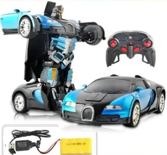 Машинка Трансформер Bugatti Size 18 см Robot Car синяя с пультом Коломыя