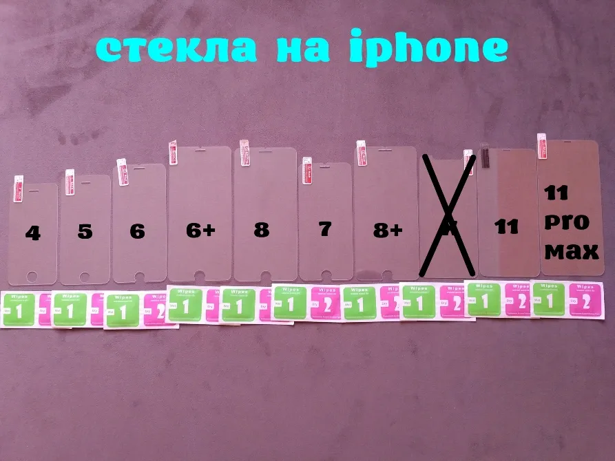 Скло загартоване на iPhone 4, 5, 6, 6+, 7, 7+, 8, 8+11, 11 Pro Max за Київ - фото 1