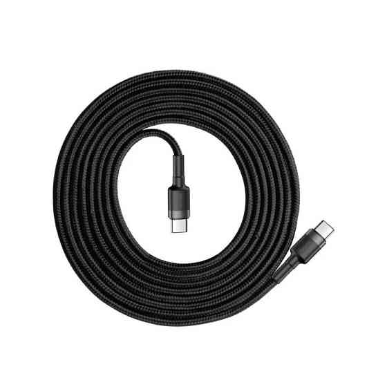 Кабель Baseus Cafule PD2.0 100W flash charging USB Type-C-Type-C cable 2m, колір сіро-чорний CATKLF-ALG1 Одеса