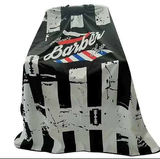 Парикмахерская накидка Barber для стрижки и покраски 140 на 50 см чёрный c белым Киев