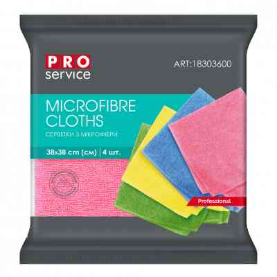 Серветки для прибирання PRO service Professional з мікрофібри мікс кольорів 4 шт. (4823071631449) Вінниця