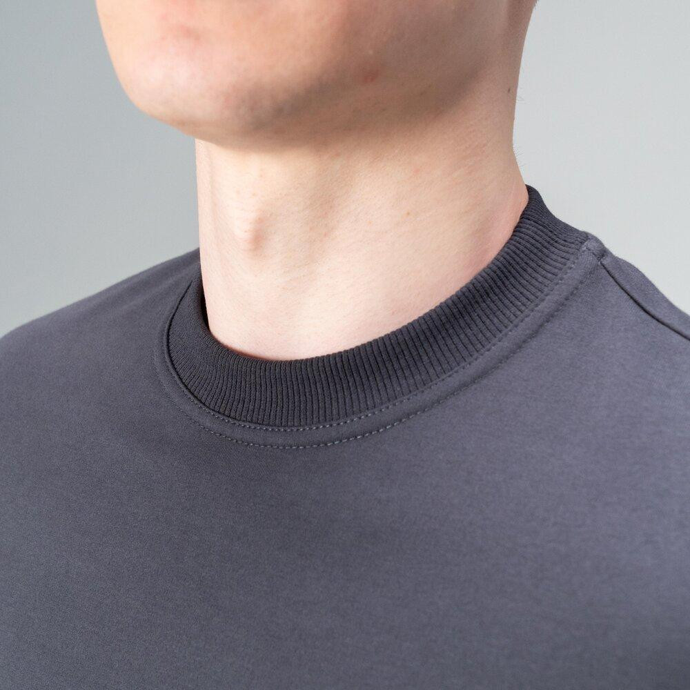 Світшот чоловічий однотонний темно-сірий Pobedov 001 Київ - фото 9