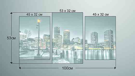 Модульна картина Нічне Місто Art-145_3 Київ