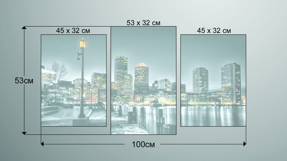 Модульна картина Нічне Місто Art-145_3 Київ - фото 3