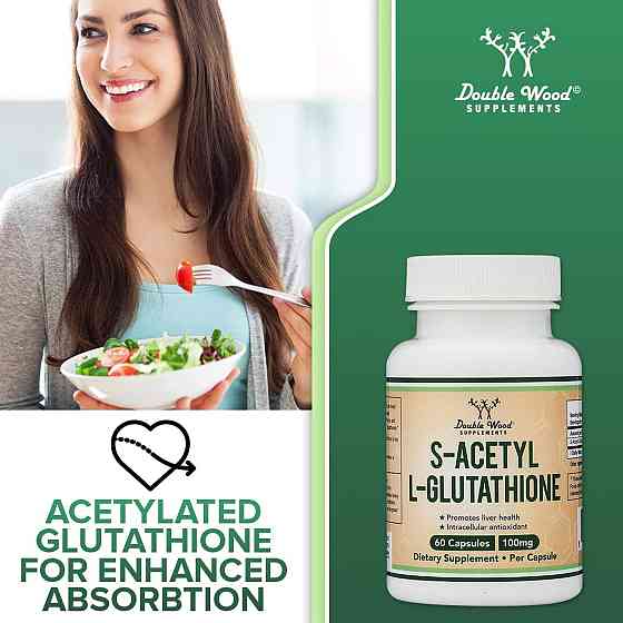 S-ацетил L-глутатіон Double Wood Supplements S-Acetyl L-Glutathione 100 mg 60 capsules Луцьк