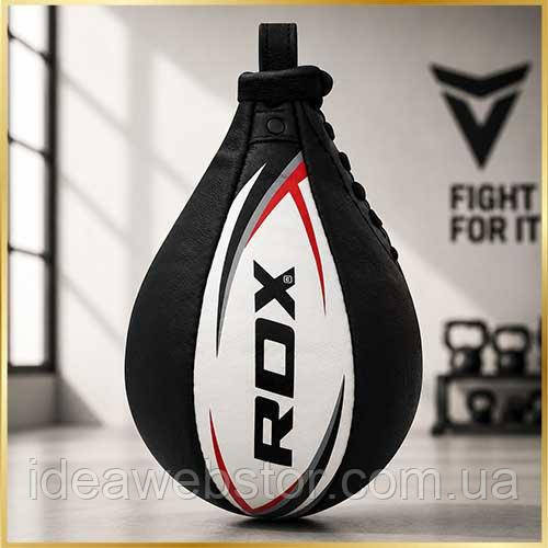 Пневмогруша боксерська RDX White – шкіряна швидкісна груша без кріплення для тренувань Київ - фото 6