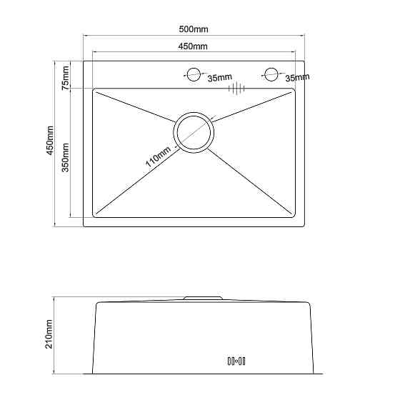 Мийка кухонна 3mm 500х450 Сатин 5045HS Mira Київ