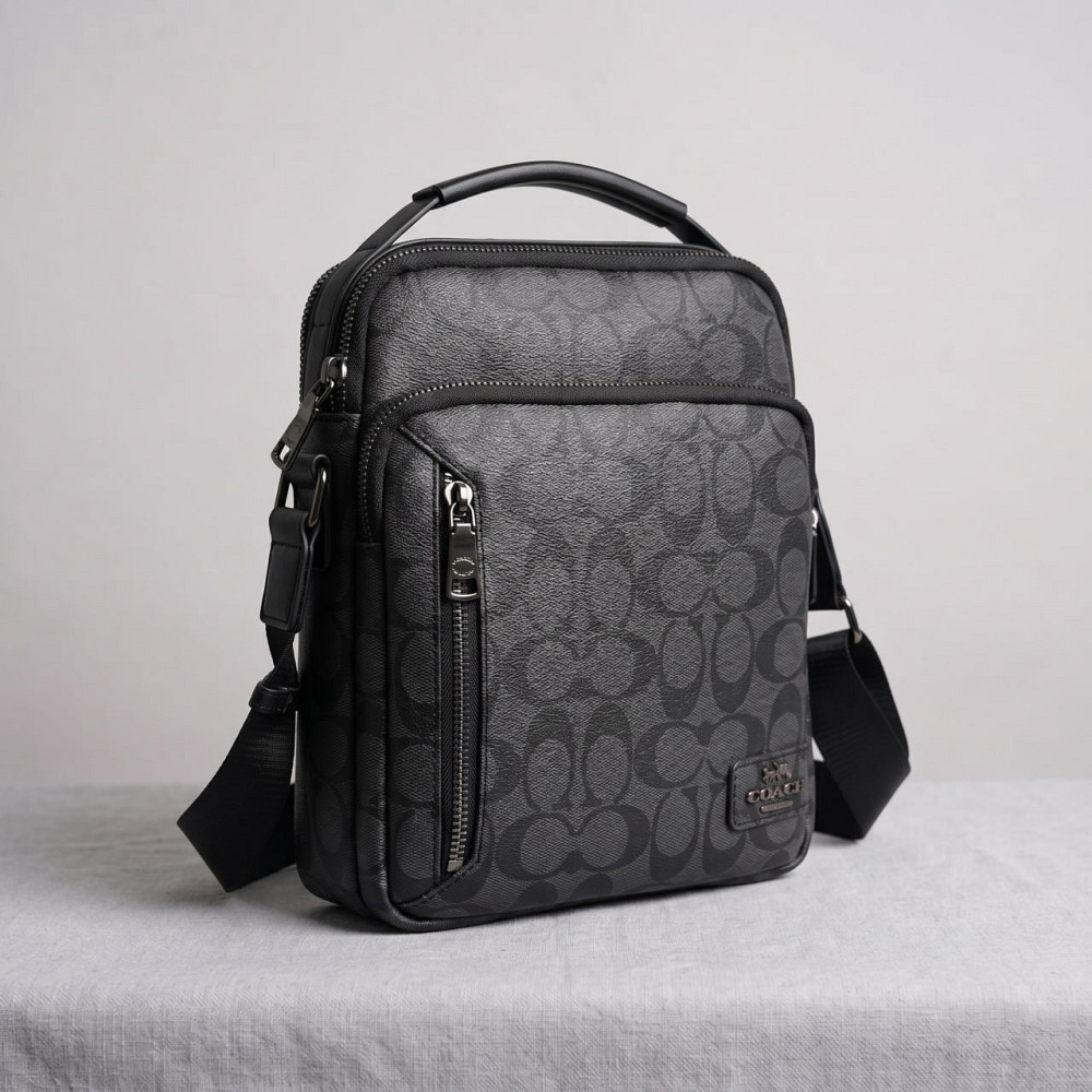 Мужская барсетка, сумка на плечо Coach (2515) серая Киев - изображение 1
