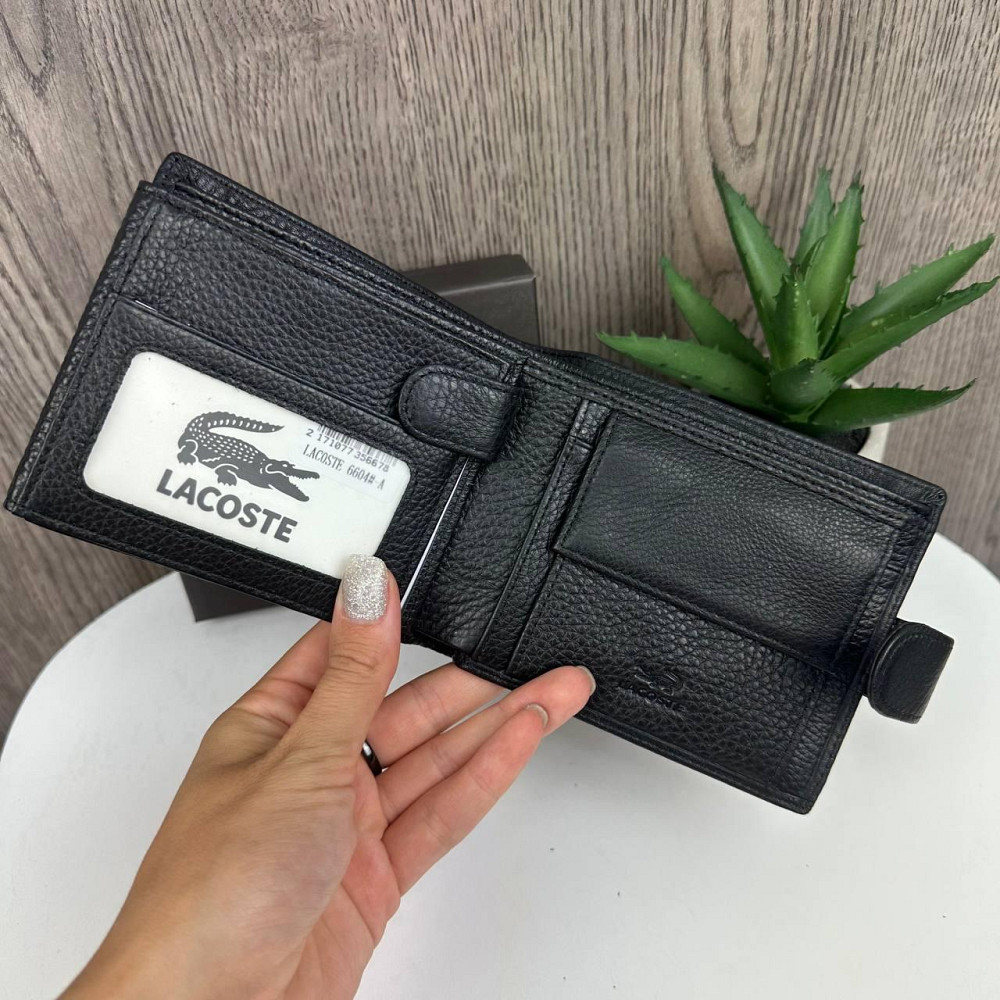 Великий шкіряний чоловічий гаманець портмоне Lacoste люкс якість, клатч для чоловіків стиль Лакоста ( 25300 ) Харьков - изображение 8