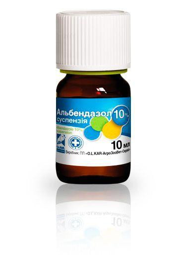 Альбендазол 10% суспензія Фл (10 мл) O.L.KAR. Вінниця - фото 1