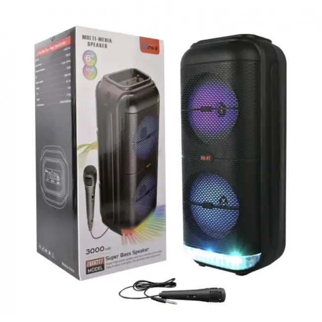 Портативна Bluetooth колонка SPS ZQS6227 з мікрофоном FM радіо USB TF LED підсвічуванням акумуляторна Одеса - фото 1