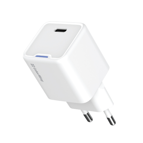 Зарядний пристрій мережевий Type-C PD 25W білий GaN Mini ColorWay Житомир