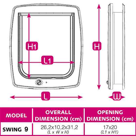 Врезная дверка для котов и собак Ferplast Swing 9 (Ферпласт Свинг 9) Коричневый Запорожье