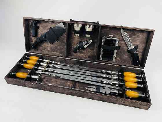 Подарочный набор шампуров в деревянном кейсе (Вуд на 17 предметов) HAPPY DAYS Тернополь