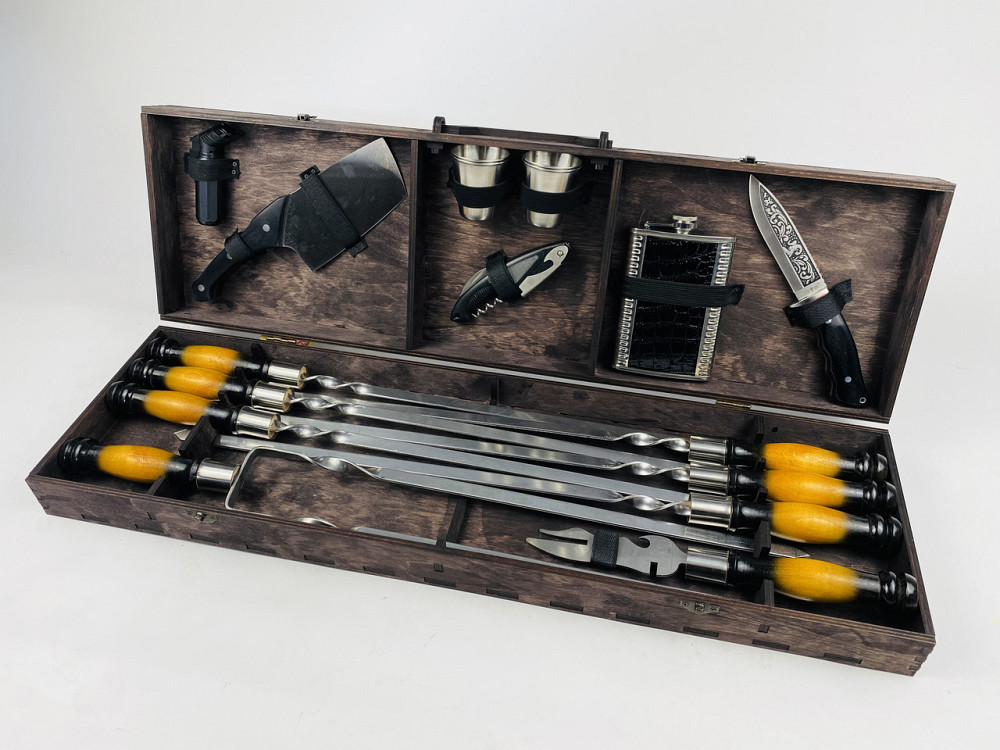 Подарунковий набір шампурів в дерев'яному кейсі (Вуд на 17 предметів) HAPPY DAYS Тернопіль - фото 2