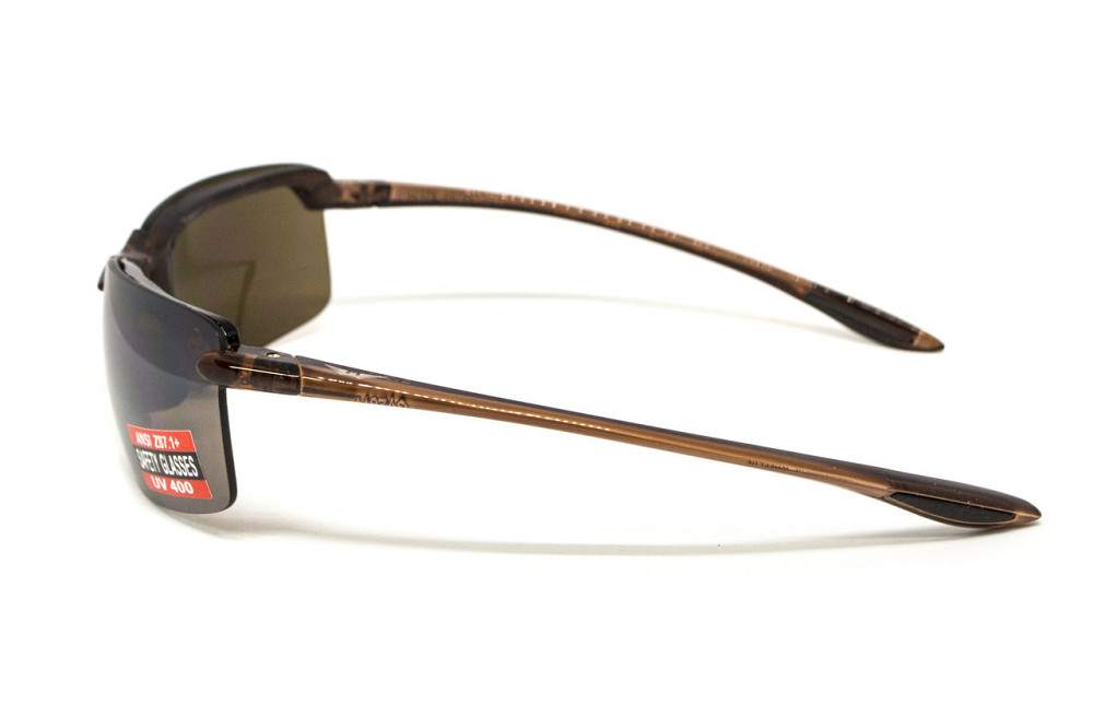 Окуляри захисні Global Vision Wheelin Crystal Brown (drive mirror), дзеркальні коричневі лінзи в коричневій напівпрозорій оправі Запоріжжя - фото 7